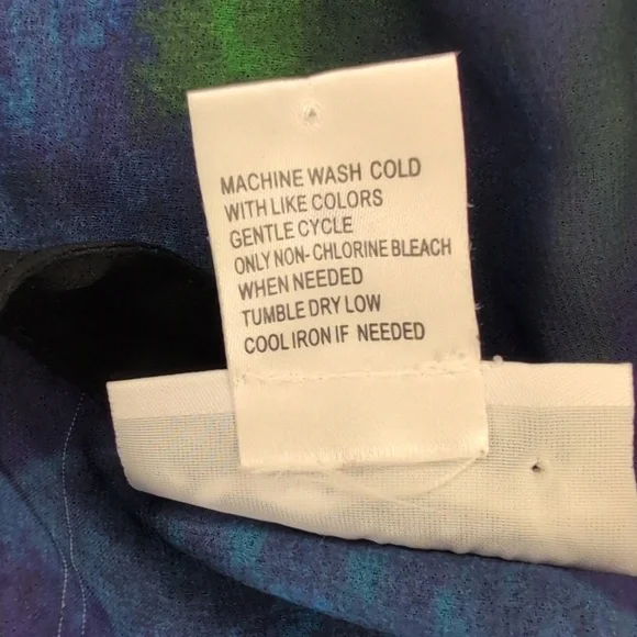 Serengeti sheer, long sleeved, multi color dress. Size XL. - Picture 9 of 9